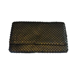 Black Mesh Envelope Clutch – 12” Wide – Fold-Over Flap‎ with Magnetic Snap